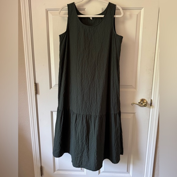 Eileen Fisher Organic Cotton Pucker Tiered Dress - Picture 2 of 4